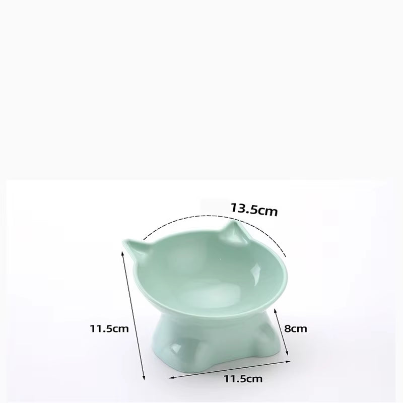 Cute Cat Bowl Tilted High-Legged Cat Bowl Cat Eating Bowl Cat Food Bowl Black Water Bowl Cat Food Bowl Dog Bowl
