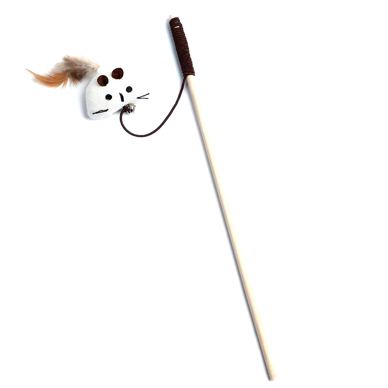 Engaging Feather Teaser Wand for Cats - Interactive Fun with Colorful Mouse Style Toys