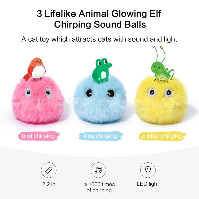 Exciting Interactive Plush Electric Catnip Ball Toy - Engaging Sounds for Your Feline Friend!