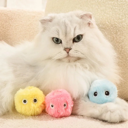 Exciting Interactive Plush Electric Catnip Ball Toy - Engaging Sounds for Your Feline Friend!