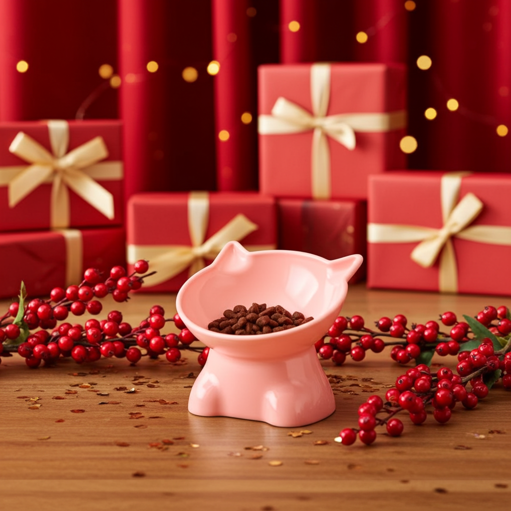 Cute Cat Bowl Tilted High-Legged Cat Bowl Cat Eating Bowl Cat Food Bowl Black Water Bowl Cat Food Bowl Dog Bowl