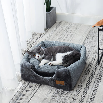 Closed Cat Bed House for Indoor Winter Warm Deep Sleep Comfort Pet Basket Cozy Little Mat for Small Dog Kitten Accessories