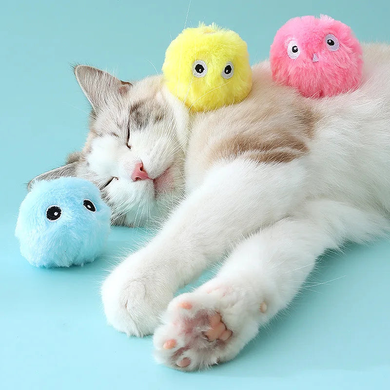 Exciting Interactive Plush Electric Catnip Ball Toy - Engaging Sounds for Your Feline Friend!