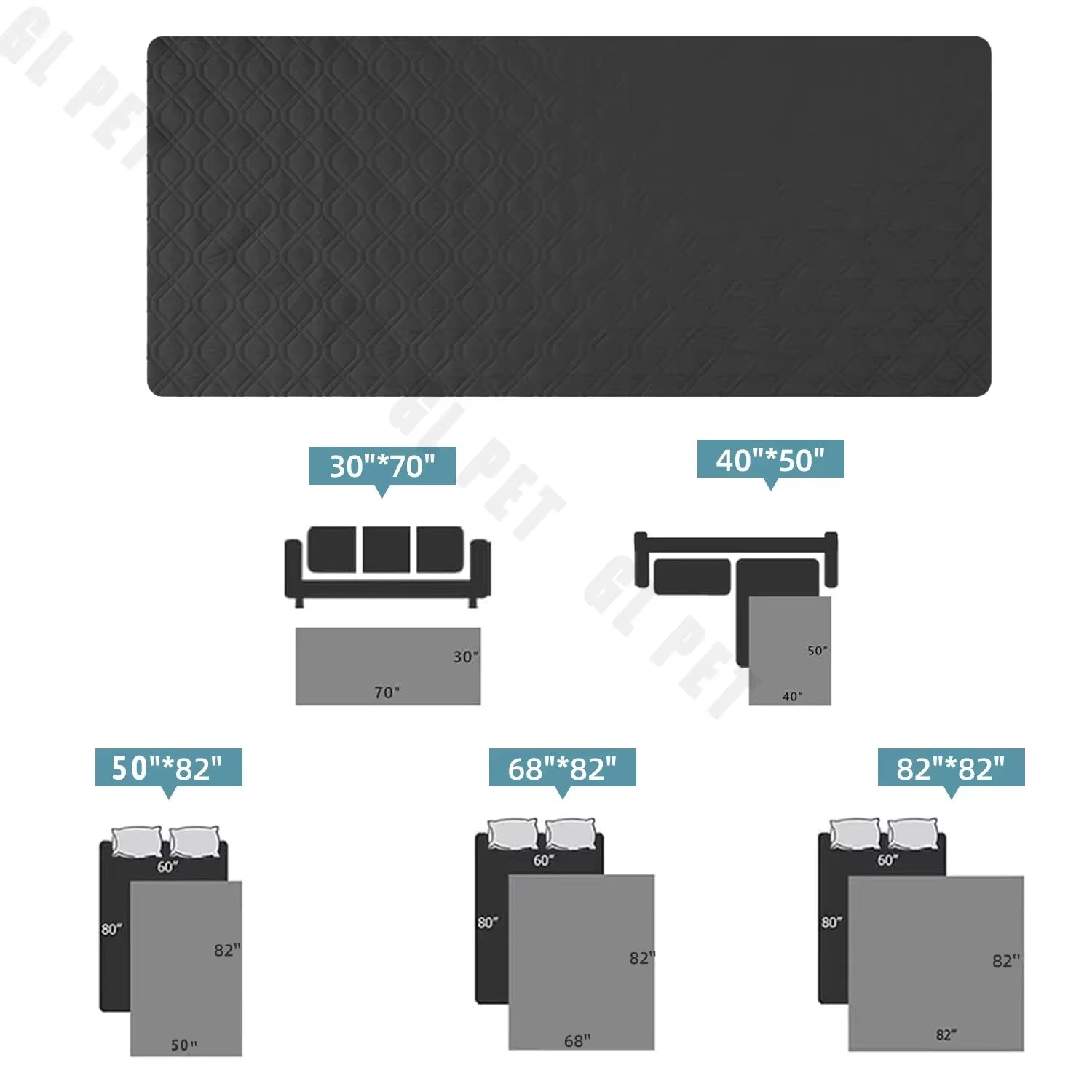 Waterproof Non-Slip Dog Bed Cover and Pet Blanket Sofa Pet Bed Mat Car Incontinence Mattress Protectors Furniture Couch Cover